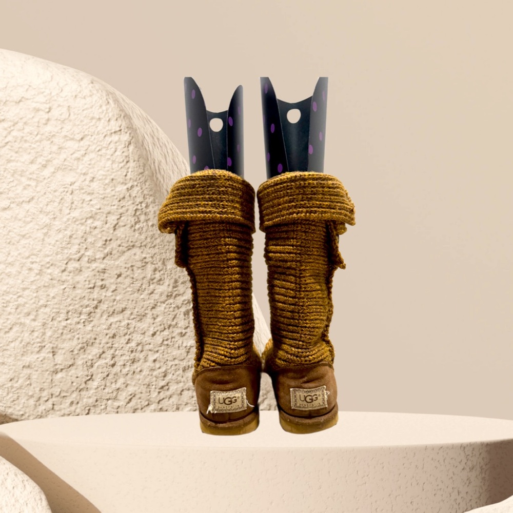 Ugg Classic Cardy Knit Sweater Boots Confetti Brown Green Size 6